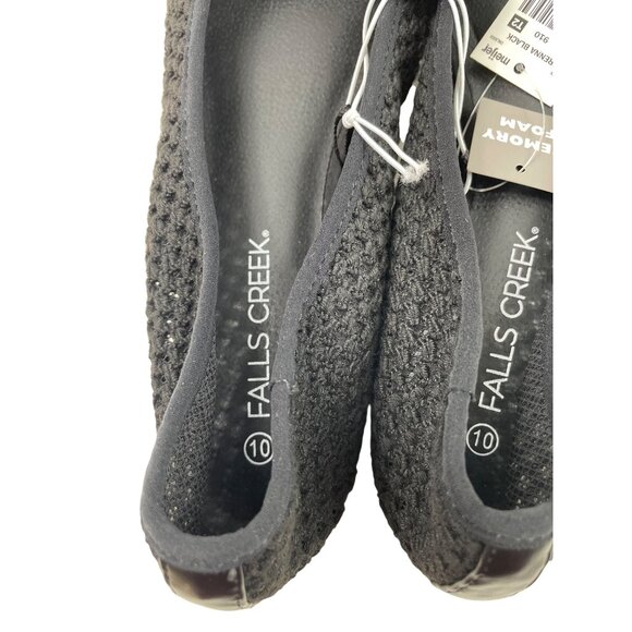 Falls Creek Brenna Womens Size 10M Black Flats w/Memory Foam - Picture 9 of 10